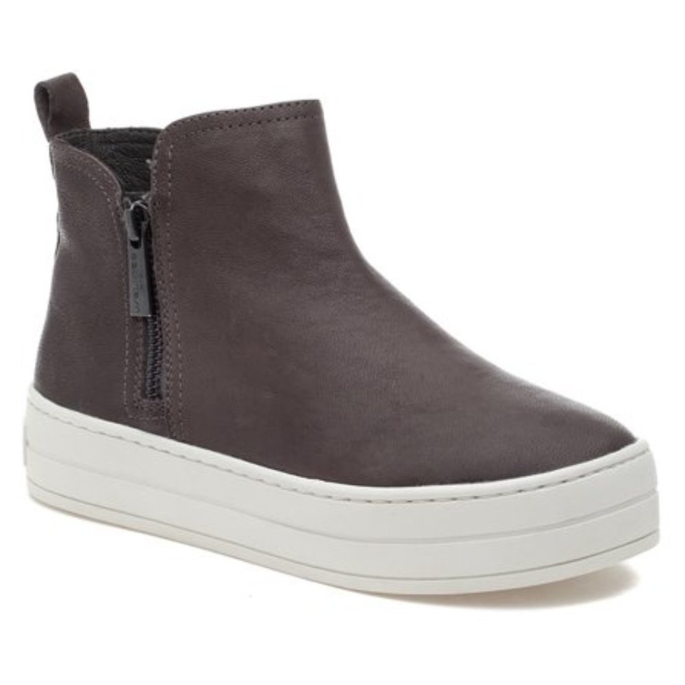 J/Slides Cindy High Top Sneaker In Grey Leather